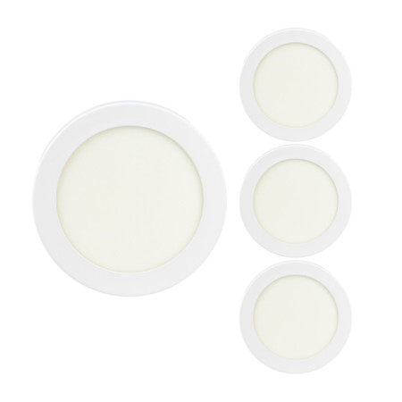 Pack 4 Downlights LED Empotrables Redondos 24W 2400lm Ø22.4cm 5700K Blanco IP44 30000H SECOM Downlight Empotrable 1