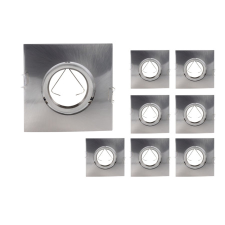 Lot de 8 douilles encastrables carrées réglables, type GU10, IP20, marques 10.1x10.1x4cm t SECOM