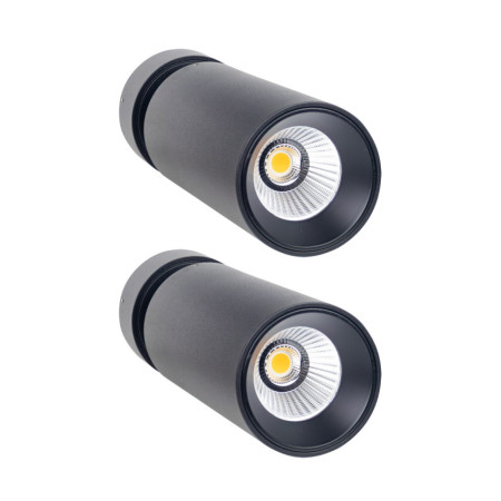 Pack 2 Proyectores LED Twin Medium 20W 1500lm Orientable Ø6.5x19.8cm Negro 30000H SECOM Proyectores LED para Interior 1