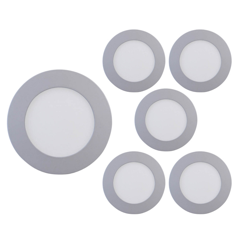 Lot de 6 spots LED ronds à encastrer Nuva Mini 12 W, 1 700 lm, Ø 12 cm, finition chromée, 30 000 h, SECOM
