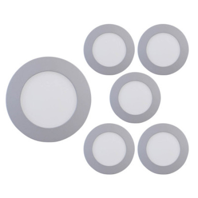 Pack 6 Downlights LED de Superficie Redondos Nuva Mini 12W 1700lm Ø12cm Cromo 30000H SECOM Downlight Superficie 1