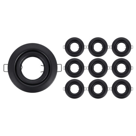 Lot de 10 douilles encastrables circulaires réglables, type GU10, IP20, Ø10.3x2.5cm, SECOM