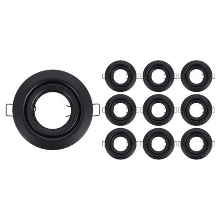 Pack 10 Portalámparas Empotrables Circulares Ajustables Casquillo GU10 IP20 Ø10.3x2.5cm SECOM Downlight Empotrable 1