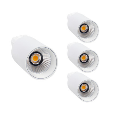 Pack 4 Proyectores LED de Carril Klynder Mini 9W 700lm Orientable Ø5x15cm Blanco 30000H SECOM Proyectores LED para Interior 1