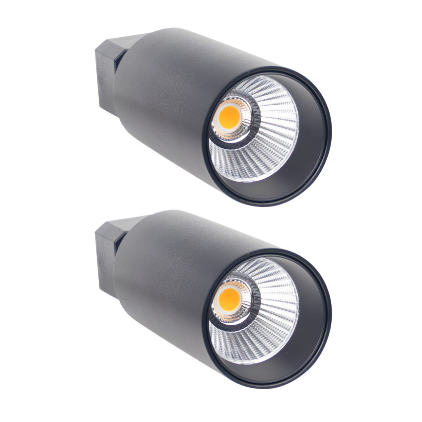Conjunto de 2 projetores LED de calha Klynder Medium 20 W, 1500 lm, orientáveis, Ø6.5x19.5cm, preto, 30 000 h, SECOM