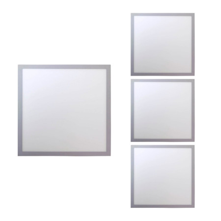 Lot de 4 spots LED carrés à encastrer en surface, 30 W, 3 300 lm, 30 x 30 cm, 4 000 K, blanc, 30 000 h, SECOM