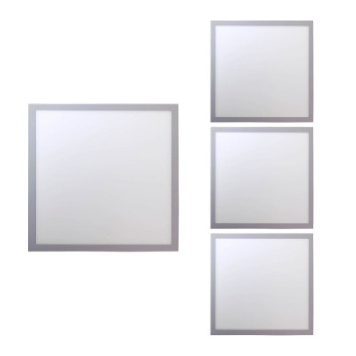 4er-Set quadratische LED-Einbauleuchten, 30 W, 3.300 lm, 30 x 30 cm, 4.000 K, Weiß, 30.000 Std., SECOM