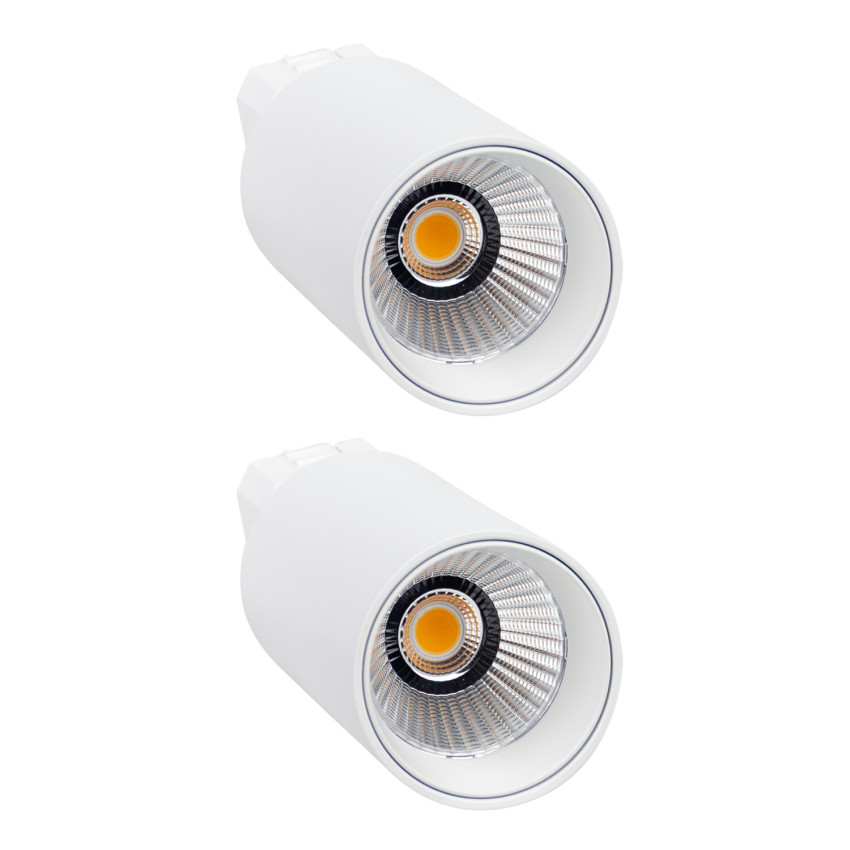 Pack 2 Proyectores LED de Carril Klynder Supra 30W 2600lm Orientable Ø8.6x24cm 4000K Blanco 30000H SECOM Proyectores LED para In