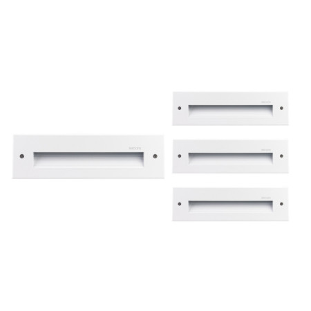Pack 4 Apliques de Pared LED Empotrables Rectangulares Trido Medium 6W 300lm IP65 25x5.3x7.5cm Blanco 25000H SECOM