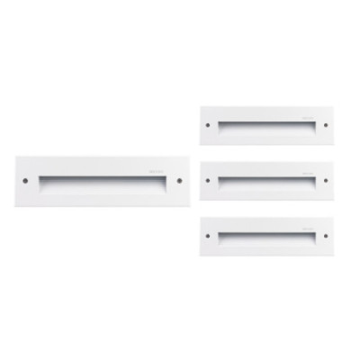 Pack 4 Apliques de Pared LED Empotrables Rectangulares Trido Medium 6W 300lm IP65 25x5.3x7.5cm Blanco 25000H SECOM