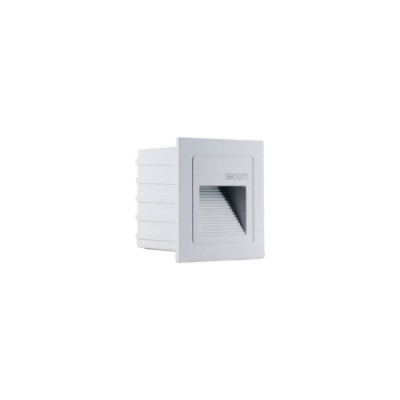 Pack 6 Apliques de Pared LED Empotrables Cuadrados Trido Mini 2W 90lm IP65 8.5x8.5x5.3cm Blanco 25000H SECOM