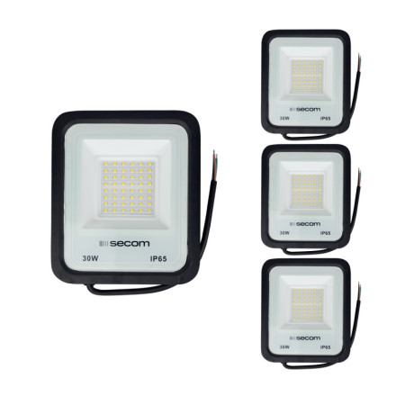 Pack 4 Proyectores LED TenkoS2 30W 3000lm IP65 16.3x4x19cm Negro 30000H SECOM Proyectores LED para Exterior 1