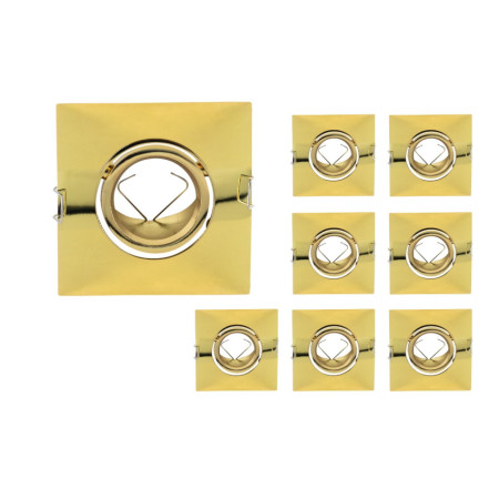 Lot de 8 douilles encastrables carrées réglables, type GU10, IP20, marques 10.1x10.1x4cm t SECOM