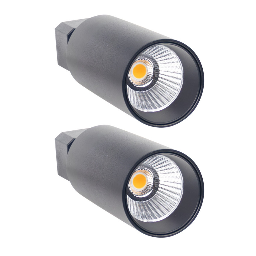 Pack 2 Proyectores LED de Carril Klynder Supra 30W 2600lm Orientable Ø8.6x24cm 3000K Negro 30000H SECOM Proyectores LED para Int