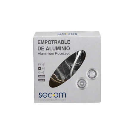 Pack 10 Portalámparas Empotrables Circulares Casquillo GU10 IP20 Dorado Ø7.8x2.5cm SECOM Downlight Empotrable 2