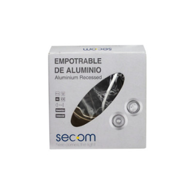 Pack 10 Portalámparas Empotrables Circulares Casquillo GU10 IP20 Dorado Ø7.8x2.5cm SECOM Downlight Empotrable 2