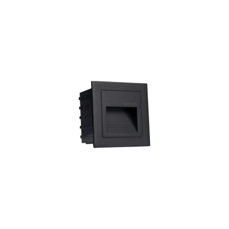Pack 6 Apliques de Pared LED Empotrables Cuadrados Trido Mini 2W 90lm IP65 8.5x8.5x5.3cm 4000K Negro 25000H SECOM Apliques de Ex