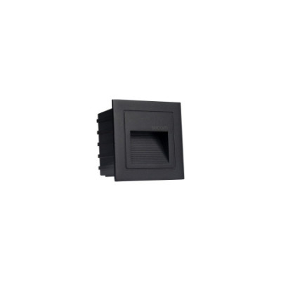 Pack 6 Apliques de Pared LED Empotrables Cuadrados Trido Mini 2W 90lm IP65 8.5x8.5x5.3cm 4000K Negro 25000H SECOM Apliques de Ex