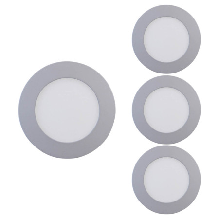 Lot de 4 spots LED ronds à fixation en saillie Nuva Supra 30 W, 3 600 lm, Ø 30 cm, 4 000 K, blanc, 40 000 h, SECOM