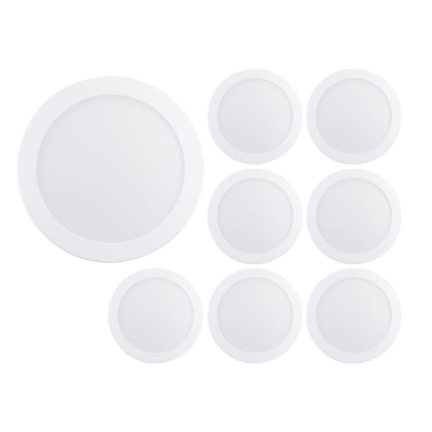 Lot de 8 spots LED ronds à fixation en saillie Nuva Micro 9 W, 900 lm, Ø 12 cm, 4 000 K, blanc, 30 000 h, SECOM