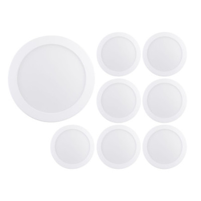 Lot de 8 spots LED ronds à fixation en saillie Nuva Micro 9 W, 900 lm, Ø 12 cm, 4 000 K, blanc, 30 000 h, SECOM
