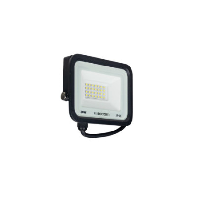 Conjunto de 4 projetores LED TenkoS2 20 W, 1600 lm, IP65, 14 x 3 x 11 cm, 5700 K, preto, 30 000 h, SECOM