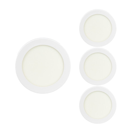 Conjunto de 4 Downlights LED redondos embutidos Aircom Micro 8 W, 920 lm, IP44, Ø8.2cm, 4000 K, branco, 50 000 h, SECOM