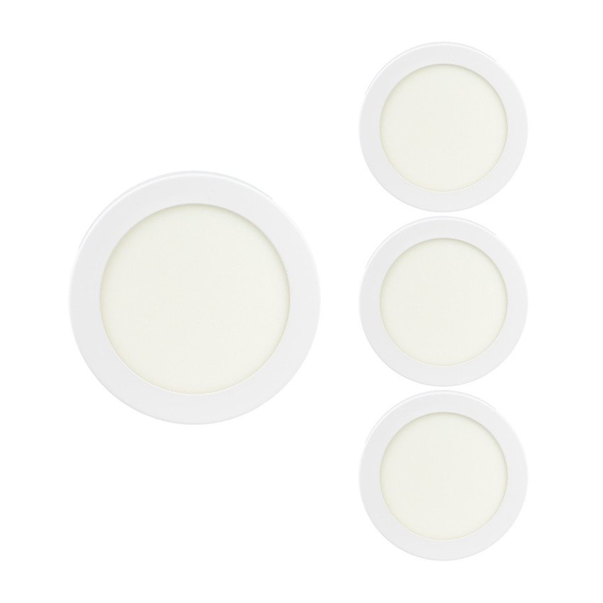 Conjunto de 4 Downlights LED redondos embutidos Aircom Micro 8 W, 920 lm, IP44, Ø8.2cm, 4000 K, branco, 50 000 h, SECOM
