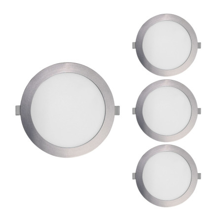 Pack 4 Downlights LED Empotrables Redondos Aircom Mini 14W 1600lm IP44 Ø16.4cm 4000K Negro 50000H SECOM Downlight Empotrable 1