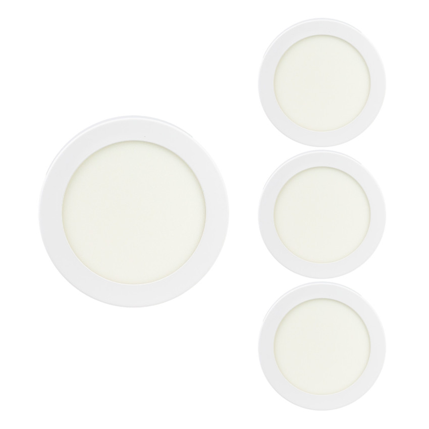 Conjunto de 4 Downlights LED redondos embutidos Aircom Mini 14 W, 1600 lm, IP44, Ø16.4cm, 4000 K, Branco, 50 000 h, SECOM