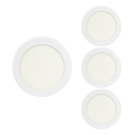 Conjunto de 4 Downlights LED redondos embutidos Aircom Mini 11 W, 1200 lm, IP44, Ø16.4cm, 4000 K, Branco, 50 000 h, SECOM