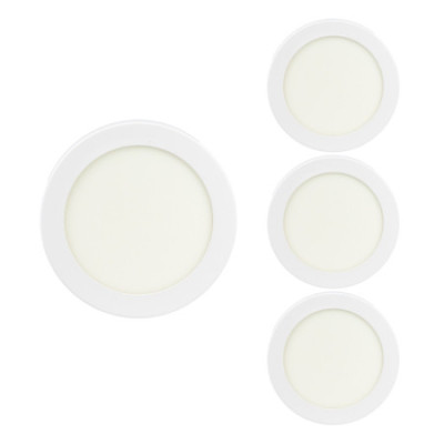Conjunto de 4 Downlights LED redondos embutidos Aircom Mini 11 W, 1200 lm, IP44, Ø16.4cm, 4000 K, Branco, 50 000 h, SECOM