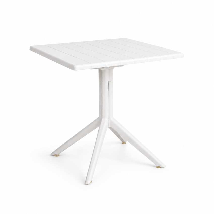 Tavolino da bar quadrato 70x70 cm modello Ares in polipropilene con piano ribaltabile, per interni ed esterni 7house