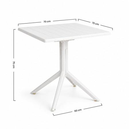 Table de bar carrée 70 x 70 cm « Ares » en polypropylène avec plateau rabattable, pour l'intérieur et l'extérieur 7house