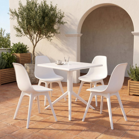 Tavolino da bar quadrato 70x70 cm modello Ares in polipropilene con piano ribaltabile, per interni ed esterni 7house