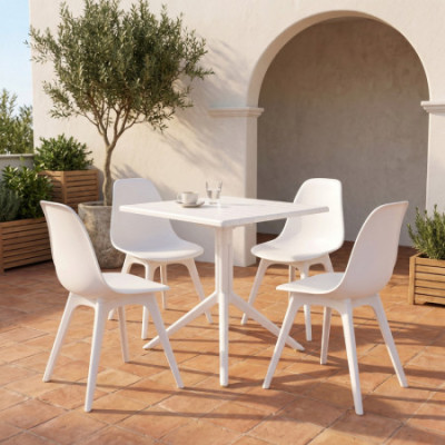 Tavolino da bar quadrato 70x70 cm modello Ares in polipropilene con piano ribaltabile, per interni ed esterni 7house