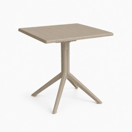 Table de bar carrée 70 x 70 cm « Ares » en polypropylène avec plateau rabattable, pour l'intérieur et l'extérieur 7house