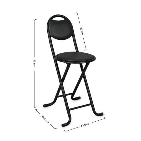 Taburete Plegable Acolchado Basic con Respaldo 35x43x73cm 7house Taburetes 7