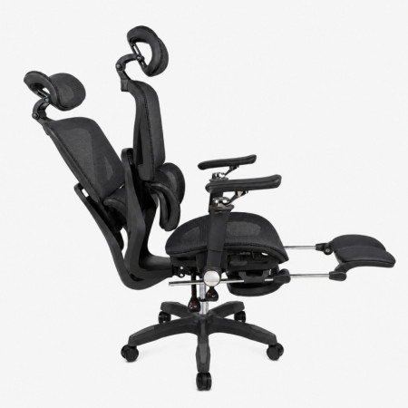 Cadeira de escritório ergonómica ErgoMax Pro com apoio para a cabeça, apoios de braços e apoio para os pés retrátil 7house
