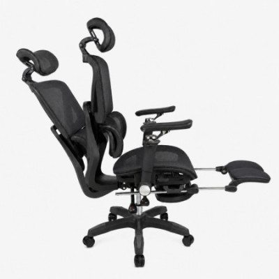 Silla de Oficina Ergonómica ErgoMax Pro con Reposacabezas, Reposabrazos y Reposapiés Retráctil 7house Sillas de Escritorio 2