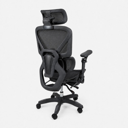 Ergonomischer Bürostuhl ErgoMax Pro mit Kopfstütze, Armlehnen und ausziehbarer Fußstütze 7house