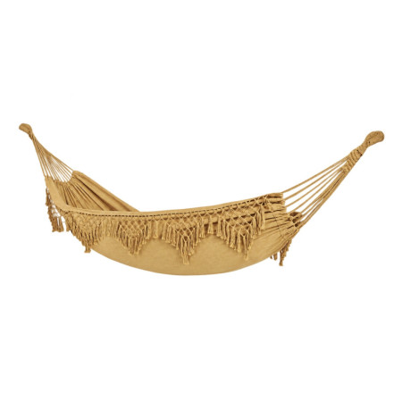 Hamac suspendu beige à franges, style bohème balinais, pour l'extérieur (jardin et terrasse), 200/285 x 100 cm 7house