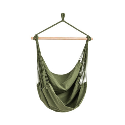 Fauteuil suspendu vert olive avec barre en bois « Kyoto », style nordique, pour l'extérieur (jardin et terrasse), 100 x 130 cm 7