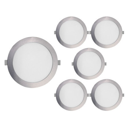 Pack 6 Downlights LED Empotrables Redondos Nuva Mini 12W 1700lm Ø12cm Cromo 30000H SECOM Downlight Empotrable 3