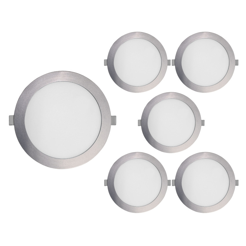 Pack 6 Downlights LED Empotrables Redondos Nuva Mini 12W 1700lm Ø12cm Cromo 30000H SECOM Downlight Empotrable 3