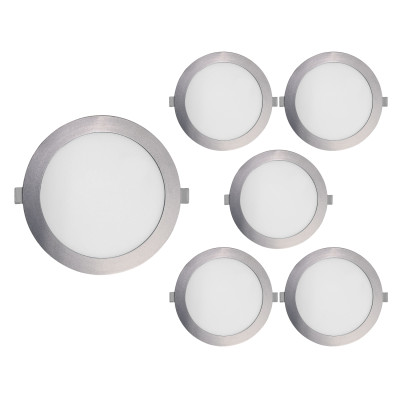 Pack 6 Downlights LED Empotrables Redondos Nuva Mini 12W 1700lm Ø12cm Cromo 30000H SECOM Downlight Empotrable 3