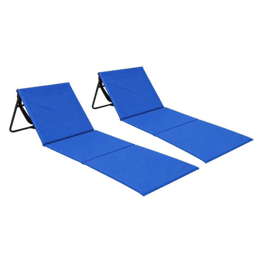 Lot de 2 tapis de plage pliables rembourrés avec dossier « 149.5x50.5x42cm » Thinia Home