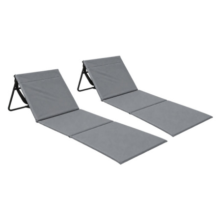 Lot de 2 tapis de plage pliables rembourrés avec dossier « 149.5x50.5x42cm » Thinia Home