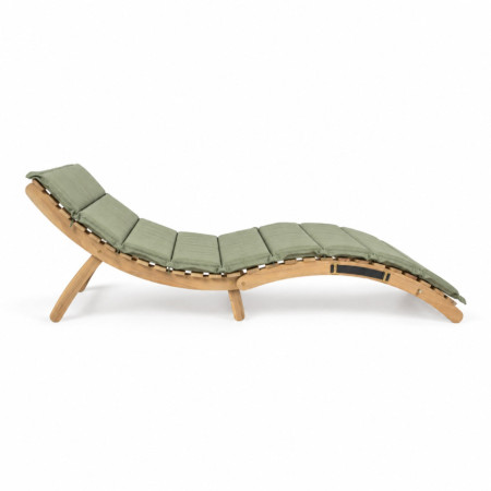 Verstellbare Liege aus Akazienholz mit Kissen, 168 x 54 x 55 cm 7house