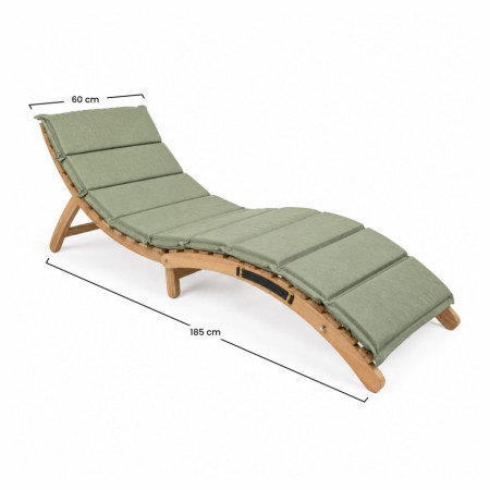 Verstellbare Liege aus Akazienholz mit Kissen, 168 x 54 x 55 cm 7house